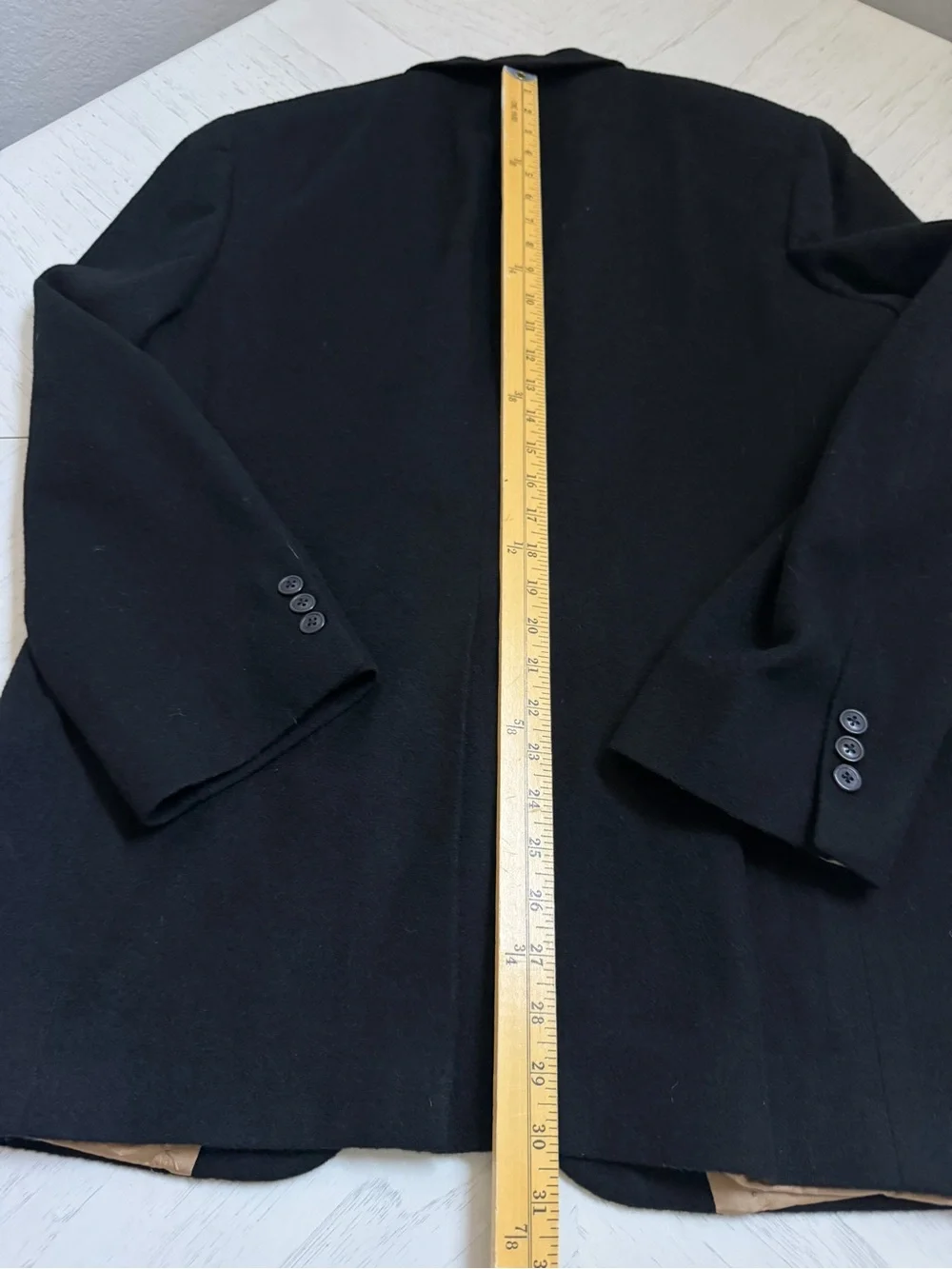 Vintage Men's Black Camelhair Sport Coat Blazer 44R Made in USA